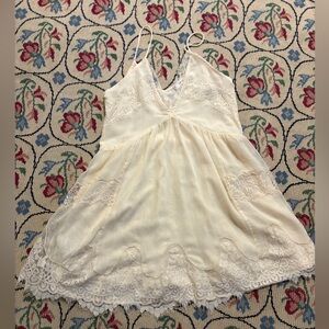 Mango Cream Lace Mini Dress